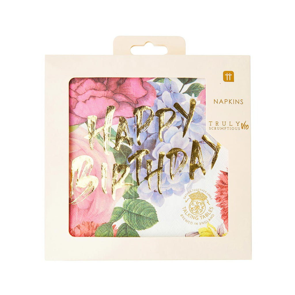 Truly Scrumptious Happy Birthday Napkins - 20 Pack RRP £4.50 CLEARANCE XL £2.99