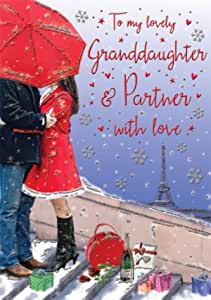 Regal Publishing ''To My Lovely Granddaughter & Partner with Love'' Christmas Card RRP £3.93 CLEARANCE XL £2.50