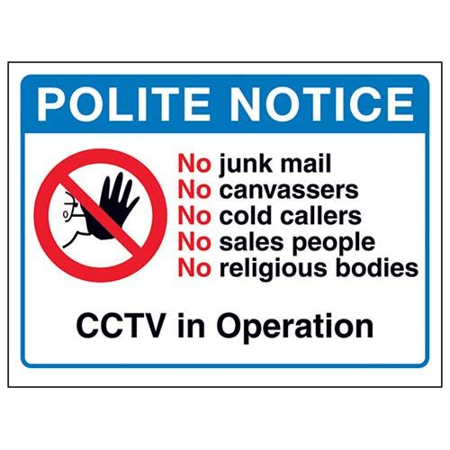 Vsafety DP063AL Polite Notice CCTV In Operation Vinyl Sign 150x100mm RRP £3.60 CLEARANCE XL £1.99