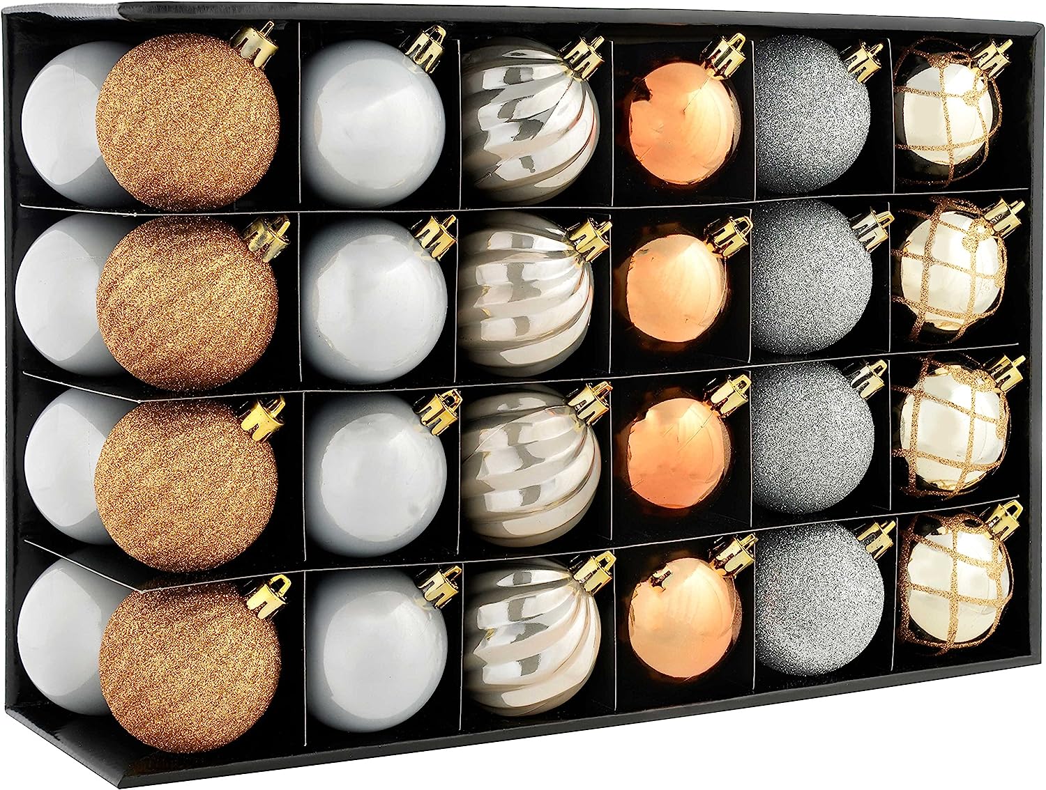 WeRChristmas Shatterproof Luxury Christmas Tree Baubles 48-Piece Bronze/Silver/Gold RRP £27.99 CLEARANCE XL £19.99