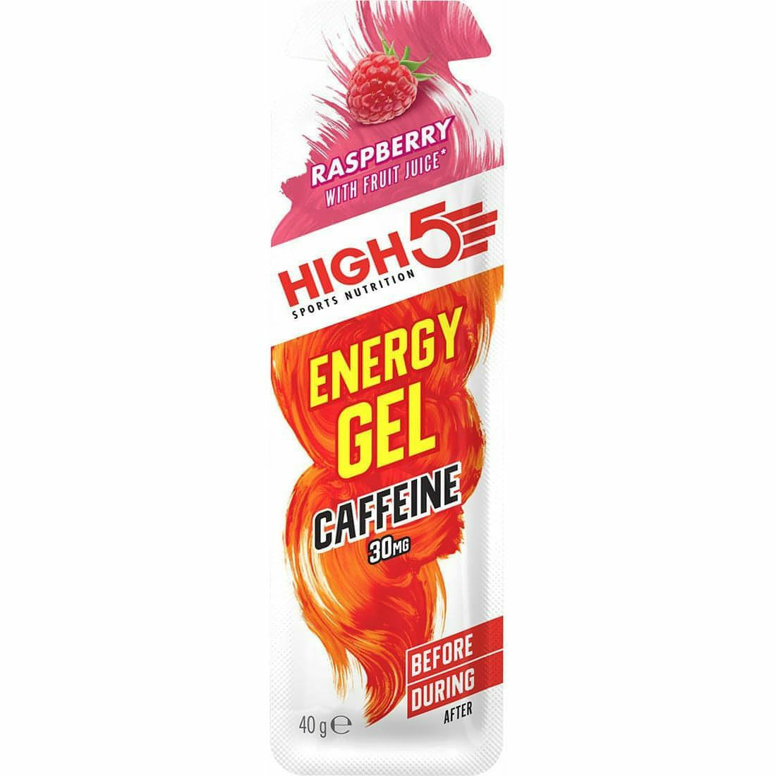 High 5 Sports Nutrition Caffeine Raspberry Flavoured Energy Gel 40g RRP £1.20 CLEARANCE XL 99p