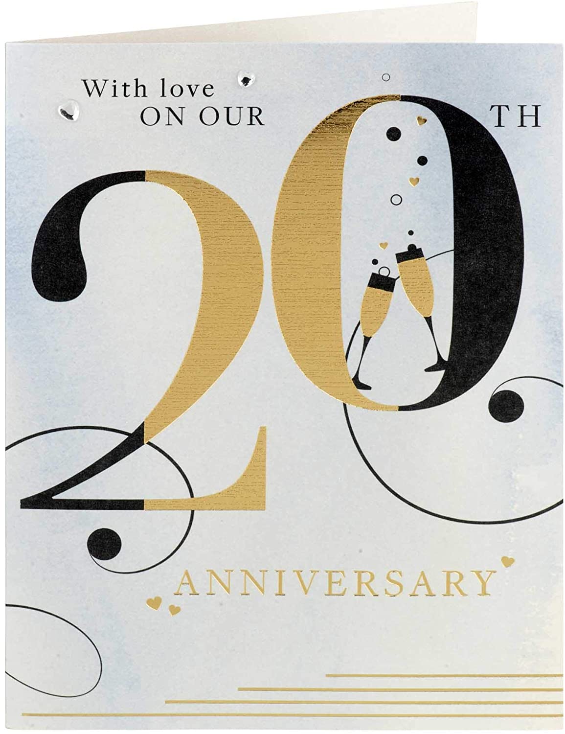 Clintons With Love On Our 20th Anniversary Card RRP £3.89 CLEARANCE XL £1.99