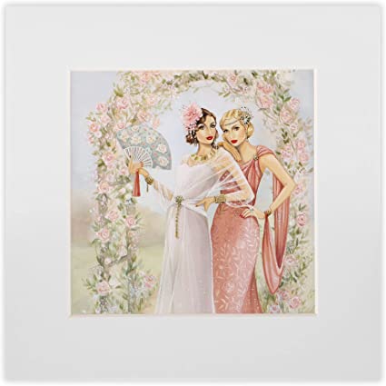 Clintons: Roaring 20's Beautiful Ladies under Arch Birthday Card RRP £3.99 CLEARANCE XL £1.99