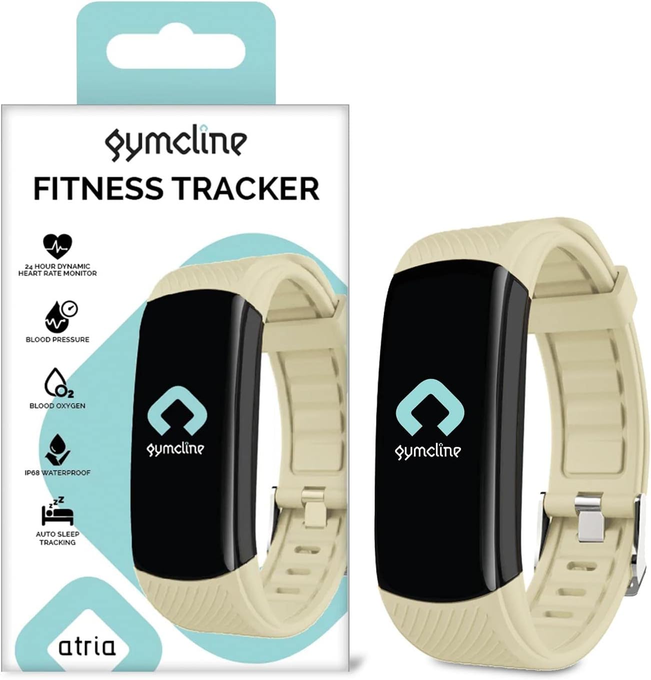 Gymcline Atria Fitness Tracker with 24H Daily Activity Tracking (Cream) RRP £29.99 CLEARANCE XL £14.99