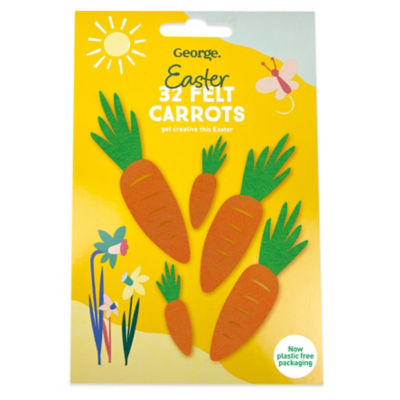 George Easter 32 Felt Carrots RRP £1 CLEARANCE XL 39p or 3 for 99p