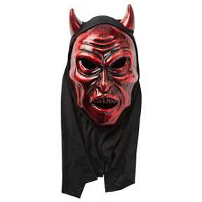 George Happy Halloween Red Devil Hooded Mask RRP £3.99 CLEARANCE XL £2.99