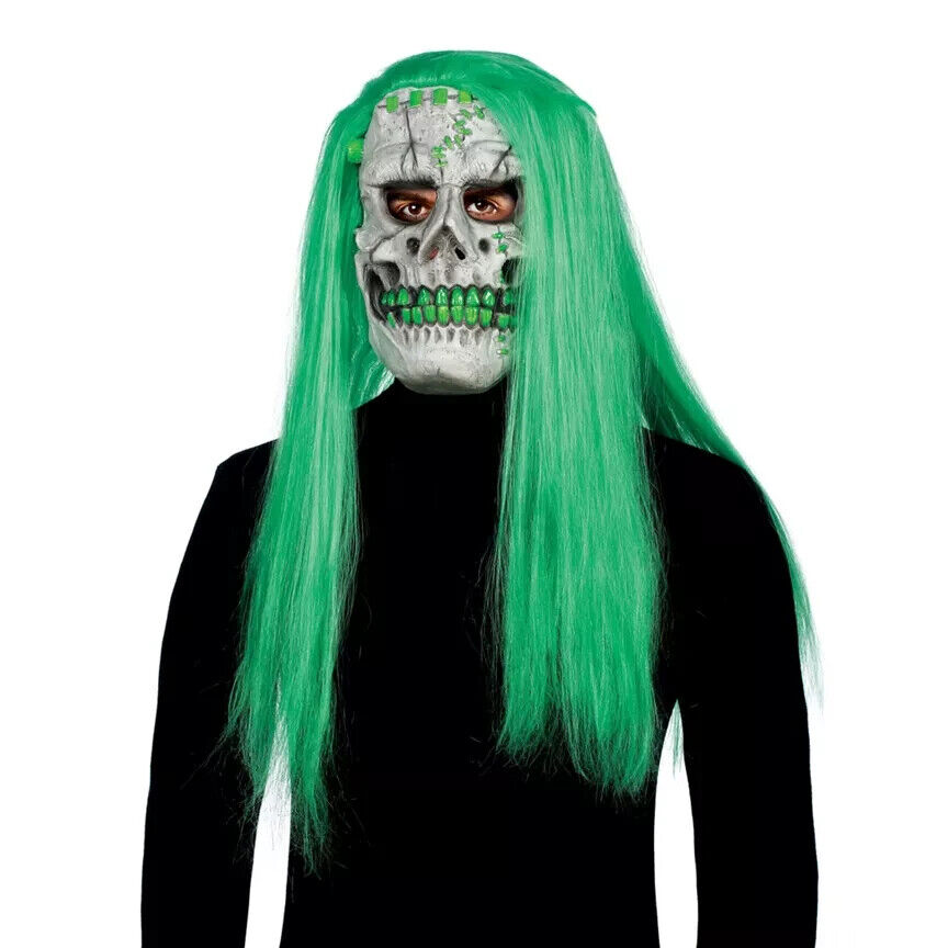George Happy Halloween Green Coloured Long Hair Mask RRP £6.99 CLEARANCE XL £4.99