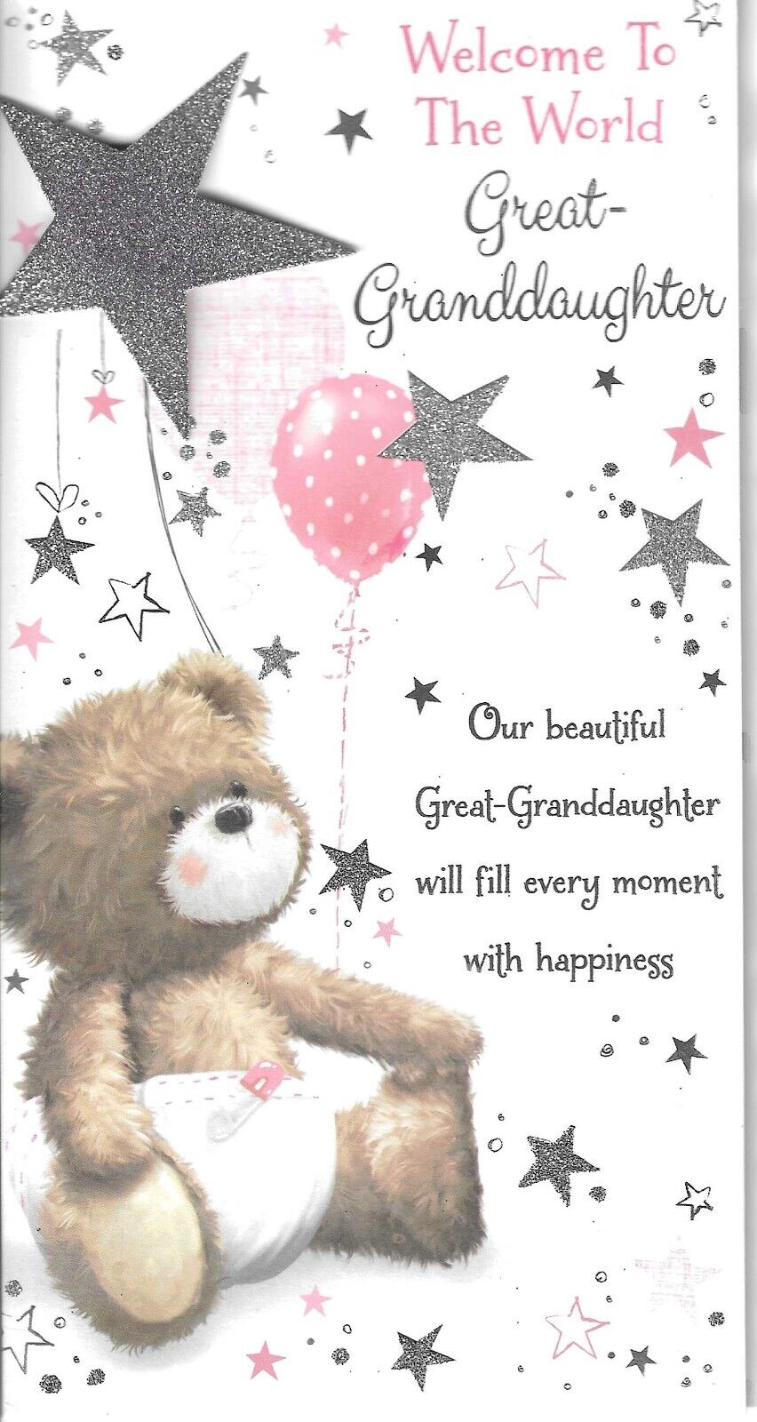 Prelude ''Welcome To The World Great Granddaughter'' Card RRP £2.99 CLEARANCE XL £1.99