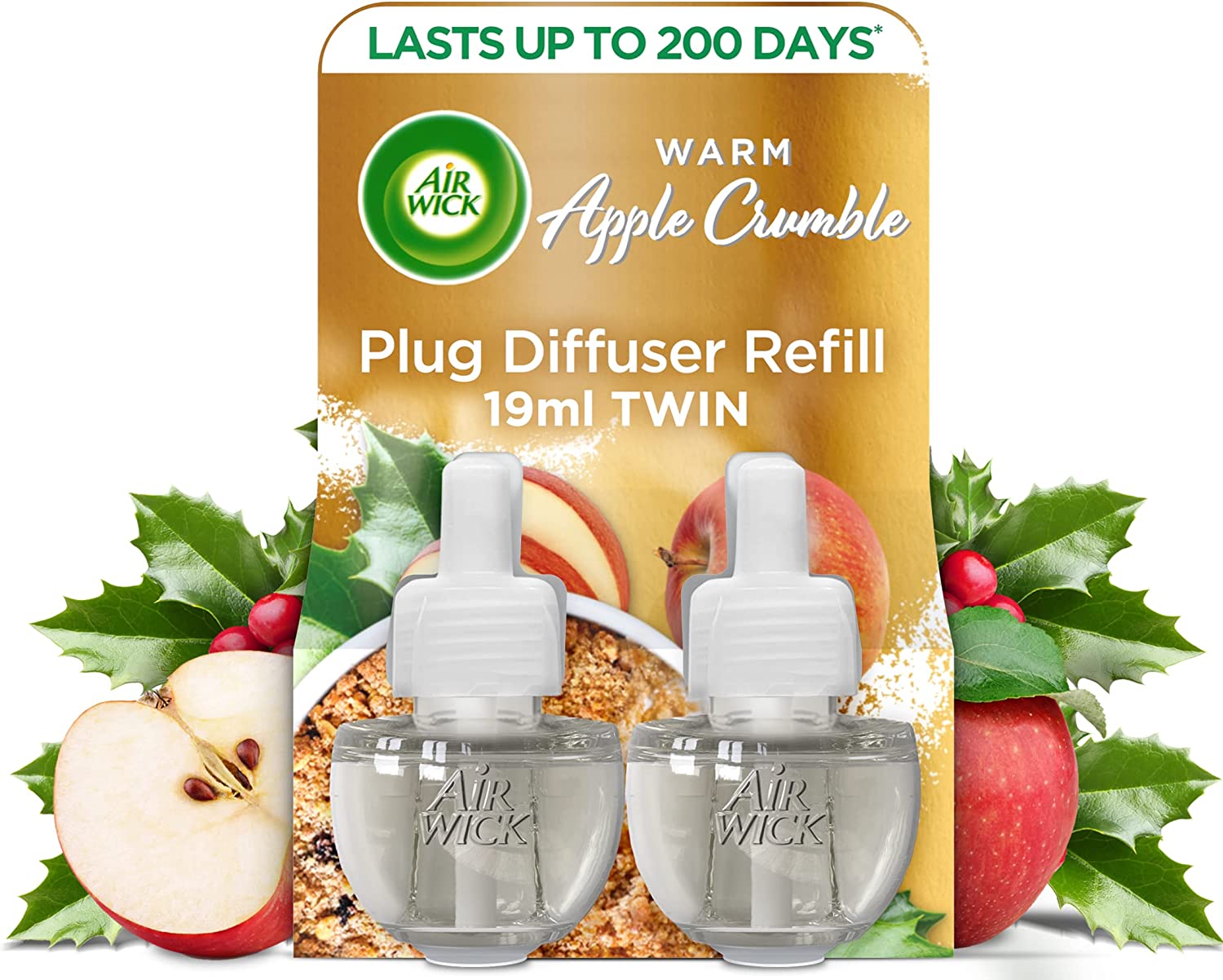 AirWick Plug In Diffuser Air Freshener Twin Refills Warm Apple Crumble RRP 7.25 CLEARANCE XL 5.99