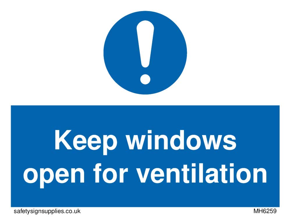 Viking Signs ''Keep windows open for ventilation'' 75mm x 100mm RRP £1.34 CLEARANCE XL 99p