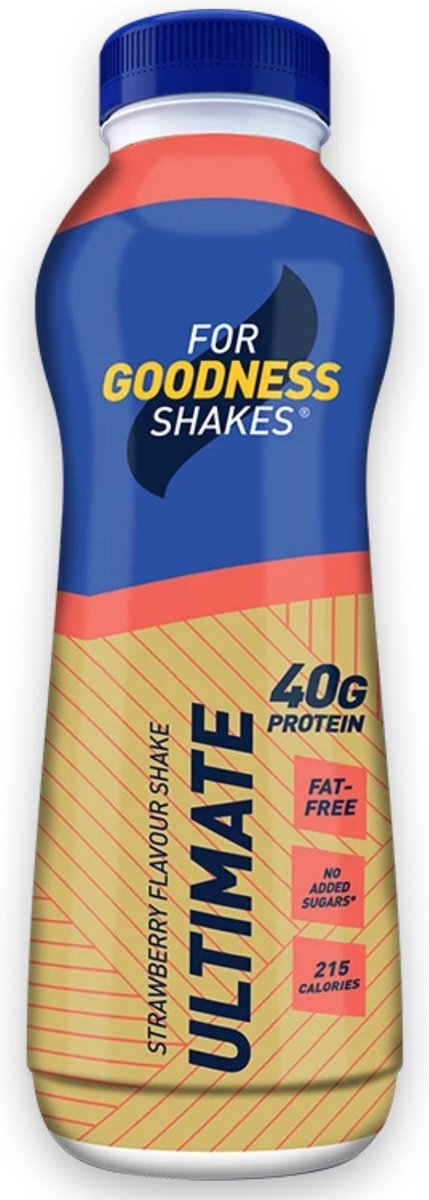 For Goodness Shakes Ultimate Strawberry Flavour Shake 475ml RRP £3.50 CLEARANCE XL £1.99