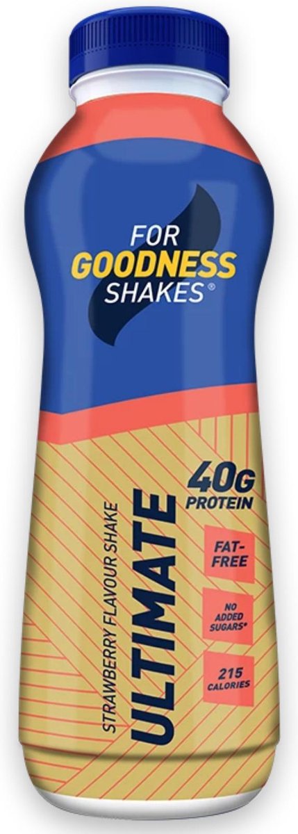 For Goodness Shakes Ultimate Strawberry Flavour Shake 475ml RRP 3.50 CLEARANCE XL 99p