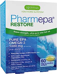 Pharmepa Restore 1000mg Pure EPA Omega-3 Fish Oil Lemon Flavour 60 Softgels RRP £20.45 CLEARANCE XL £15.99