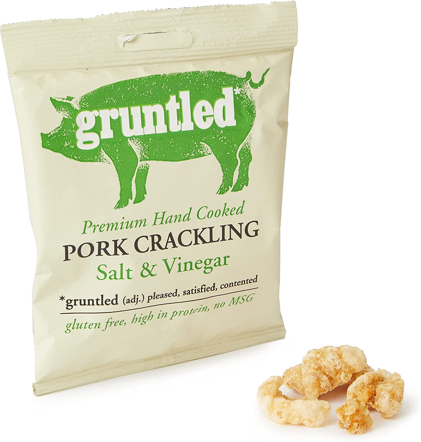 Gruntled Premium Pork Crackling Salt and Vinegar 35g RRP £1.25 CLEARANCE XL 59p or 2 for £1