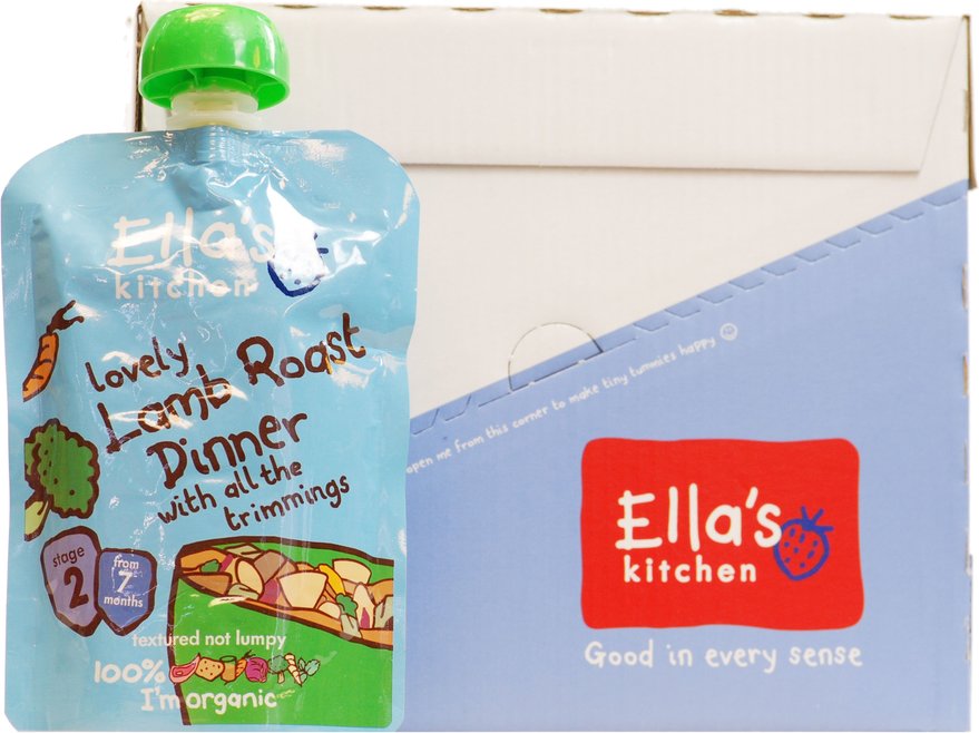 CASE PRICE 6x Ella's Kitchen Stage 2 Lamb Roast Dinner 7m+ 130g RRP £10