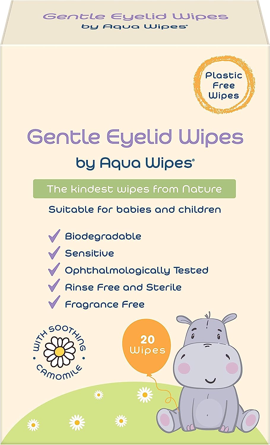 Aqua Wipes Gentle Eyelid Wipes Baby Wipes 20 Single-use Wipes RRP £6.35 CLEARANCE XL £4.99