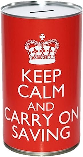 Keep Calm and Carry On Saving Red Large Savings Tin RRP £6.95 CLEARANCE XL £4.99