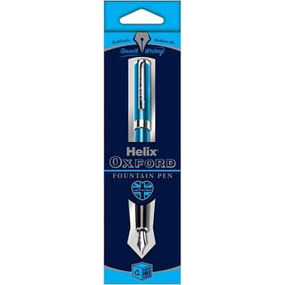 Helix Oxford Fountain Pen Light Blue Barrel Medium Blue RRP £7.99 CLEARANCE XL £5.99
