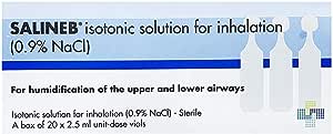 Isotonic 0.9% Sodium Chloride NaCl Inhalation Saline Solution 20 x 2.5ml Vials RRP 9.90 CLEARANCE XL 4.99