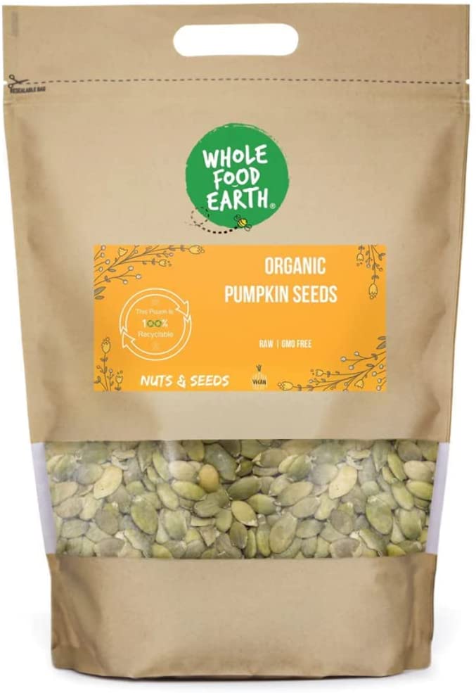 Wholefood Earth Organic Pumpkin Seeds 500g (Nov 22) RRP 7.45 CLEARANCE XL 3.99