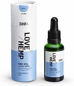 Love Hemp CBD Oil Drops 30ml 300mg Peppermint Flavour RRP £14.99 CLEARANCE XL £9.99