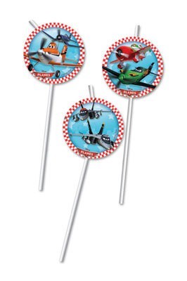 6 Disney Planes Flexi straws 24cm RRP 2.69 CLEARANCE XL 99p