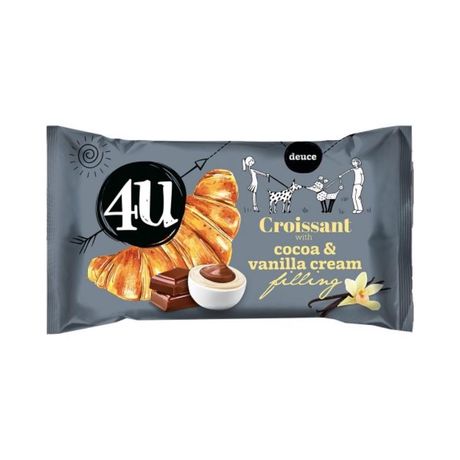 4U Croissant With Cocoa & Vanilla Cream Filling RRP 99p CLEARANCE XL 59p or 2 for 1