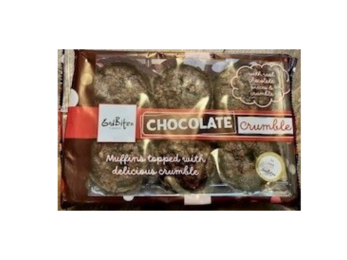 Godbiten Chocolate Crumble Muffins 270g (July - Nov 23) RRP £2.39 CLEARANCE XL 89p or 2 for £1.50