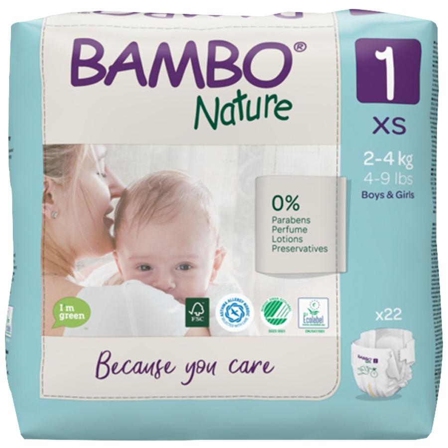 Bambo Nature Premium Eco Nappies Junior Size 1 XL 22 Pack 2-4kg RRP £4.84 CLEARANCE XL £3.99