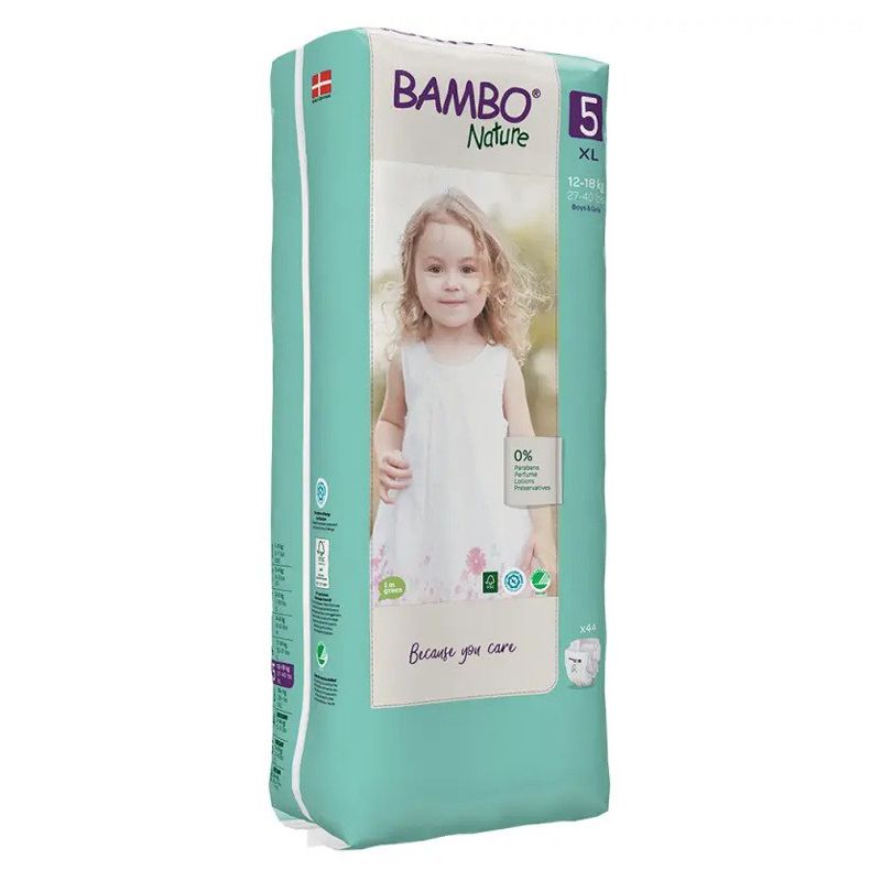 Bambo Nature Premium Eco Nappies Junior Size 5 XL 44 Pack 12-18kg RRP £13.65 CLEARANCE XL £11.99
