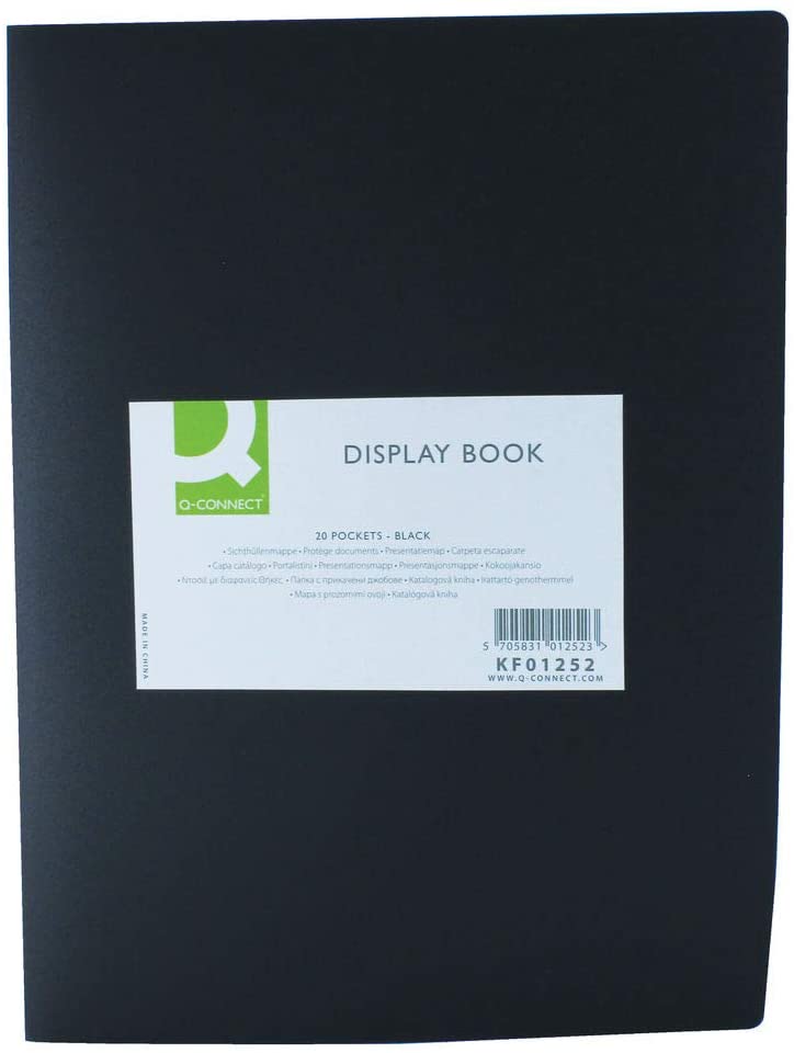 Q-Connect 20-Pocket Display Book - Black RRP £2.52 CLEARANCE XL £1.49