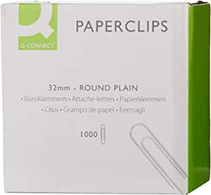 Q-Connect Paperclips Plain 32mm RRP 5.64 CLEARANCE XL 2.99