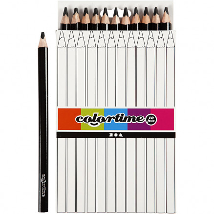 Colourtime 12 Pack Black Jumbo Colouring Pencils RRP £3.99 CLEARANCE XL £2.99