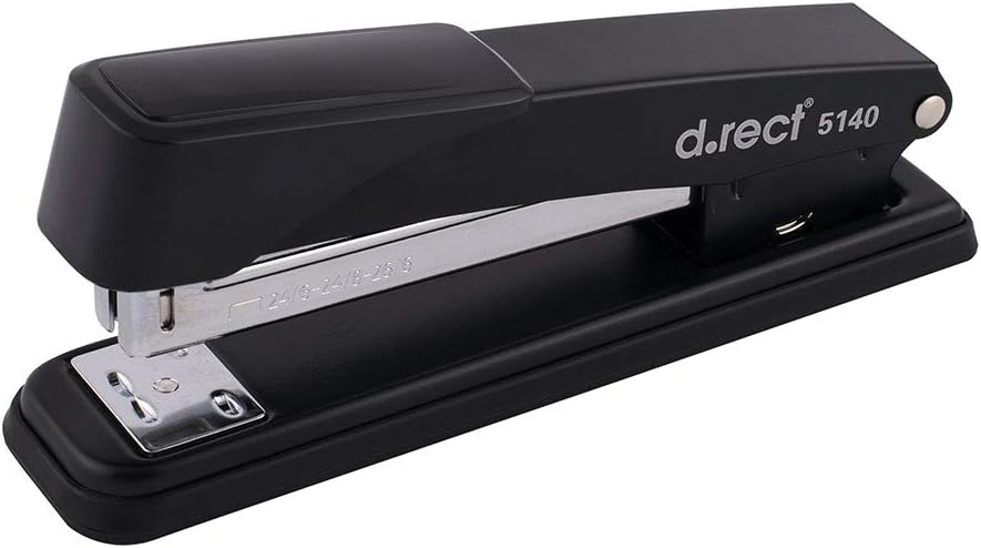 D.rect Office Stapler 5140 Ergonomic Metal Case Black RRP 7.77 CLEARANCE XL 4.99
