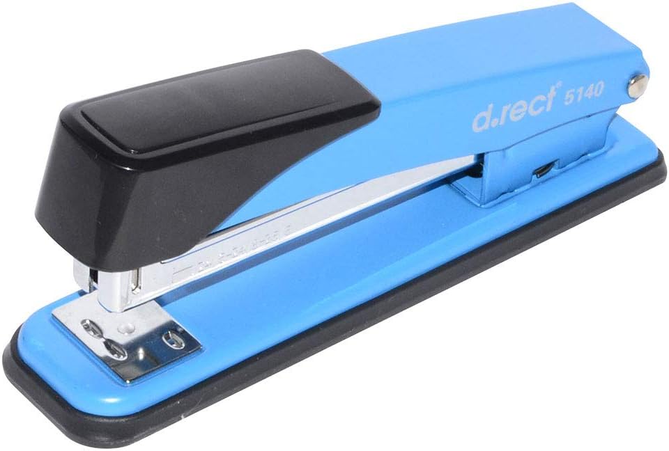 D.rect Office Stapler 5140 Ergonomic Metal Case Blue RRP £7.77 CLEARANCE XL £5.99