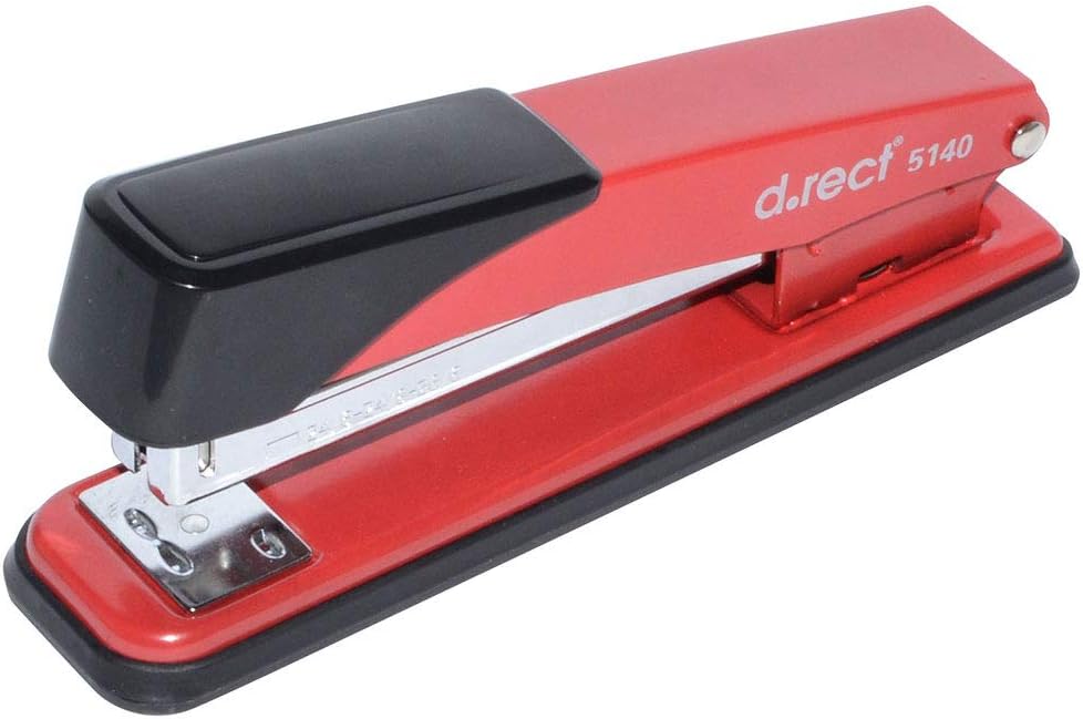 D.rect Office Stapler 5140 Ergonomic Metal Case Red RRP £7.77 CLEARANCE XL £5.99