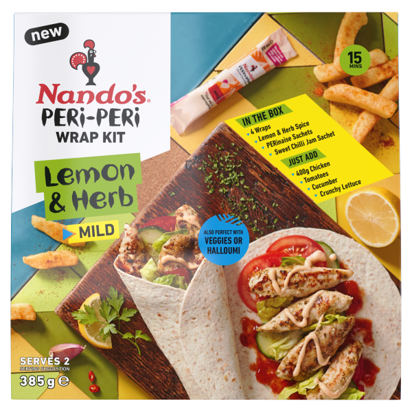Nando's Lemon & Herb Peri-Peri Wrap Kit 261g RRP 3.30 CLEARANCE XL 1.50