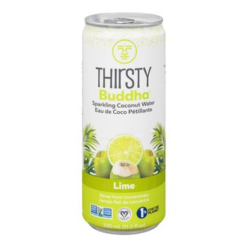 Thirsty Buddha Sparkling Coconut Water with Lime 330ml RRP £1.69 CLEARANCE XL 99p