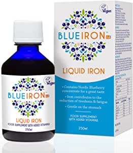 Blueiron Liquid Iron Supplement with Nordic Blueberries 250ml RRP 10.95 CLEARANCE XL 7.99