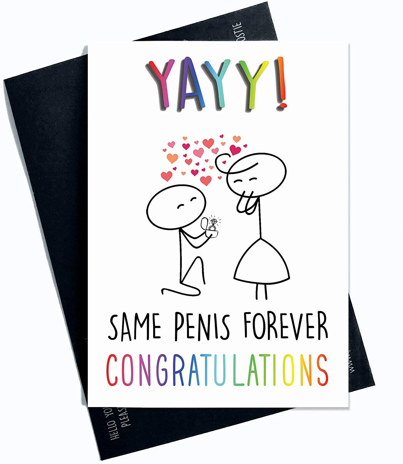 Peachy Antics ''Yayy! Same Penis Forever Congratulations'' Engagement Card RRP £2.88 CLEARANCE XL £1.99