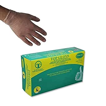 Top Glove Powder Free Disposable Vinyl Gloves 100 Pack Size Medium RRP £10.50 CLEARANCE XL £7.99