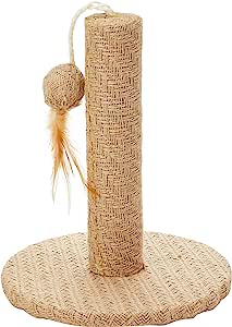 Nature First'' Morfe Scratch Post with Hanging Teaser for Cats RRP £10.99 CLEARANCE XL £7.99