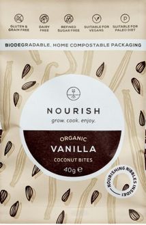 Nourish Organic Vanilla Coconut Bites 40g RRP £1.80 CLEARANCE XL 99p