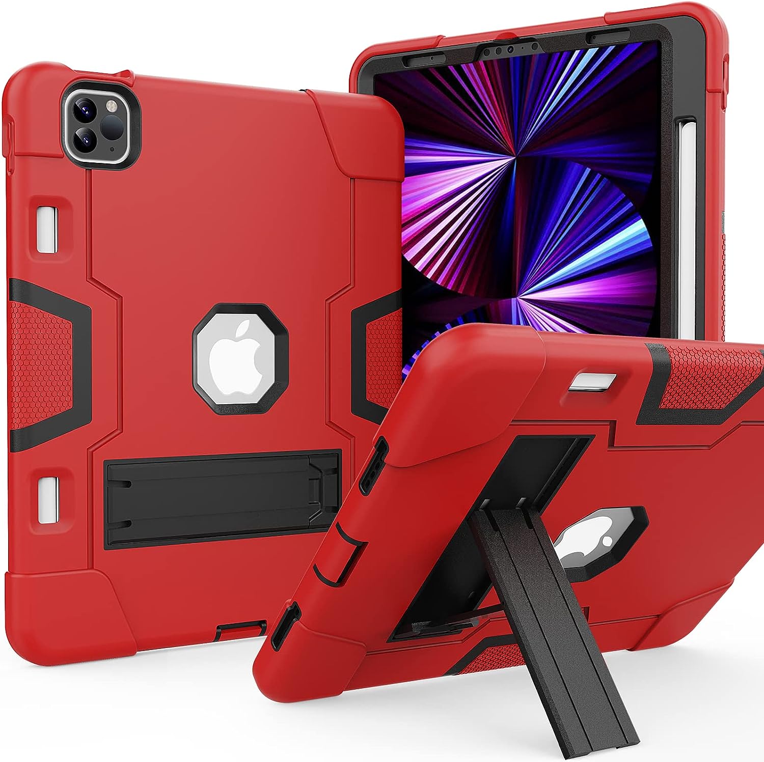 iPad Air 4th Generation 10.9 inch Case Red & Black with Kickstand RRP £10.83 CLEARANCE XL £7.99
