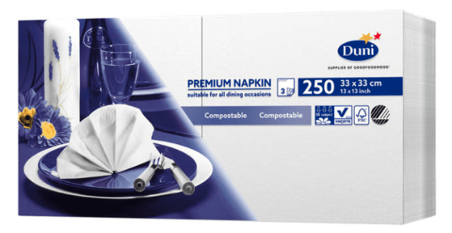 Duni 250 White Premium Napkins 3 Ply Approx 33 X 33cm RRP £8.99 CLEARANCE XL £6.99