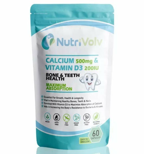 Nutrivolv Calcium & Vitamin D3 Bone & Teeth Health 60 Capsules RRP £9.99 CLEARANCE XL £3.99