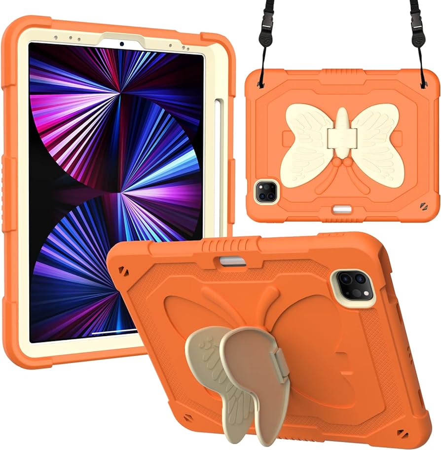 iPad Air 4/5 10.9 Inch Orange Case Butterfly Kickstand RRP £24.99 CLEARANCE XL £19.99