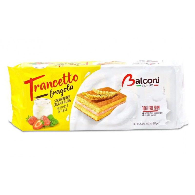 Balconi Trancetto Strawberry Cream Filling 10 Pack (Aug 23) RRP £1.79 CLEARANCE XL 99p