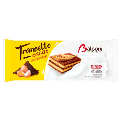 Balconi Trancetto Soft Sponge With Cocoa Cream Filled Cakes 10 Pack (Jan 24) RRP 1.29 CLEARANCE XL 39p or 3 for 99p