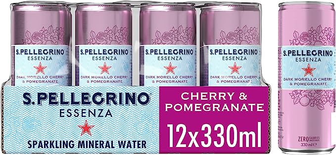CASE PRICE 12x San Pellegrino Essenzaa Dark Morello Cherry & Pomegranate 330ml RRP £8.40 CLEARANCE XL £5.99